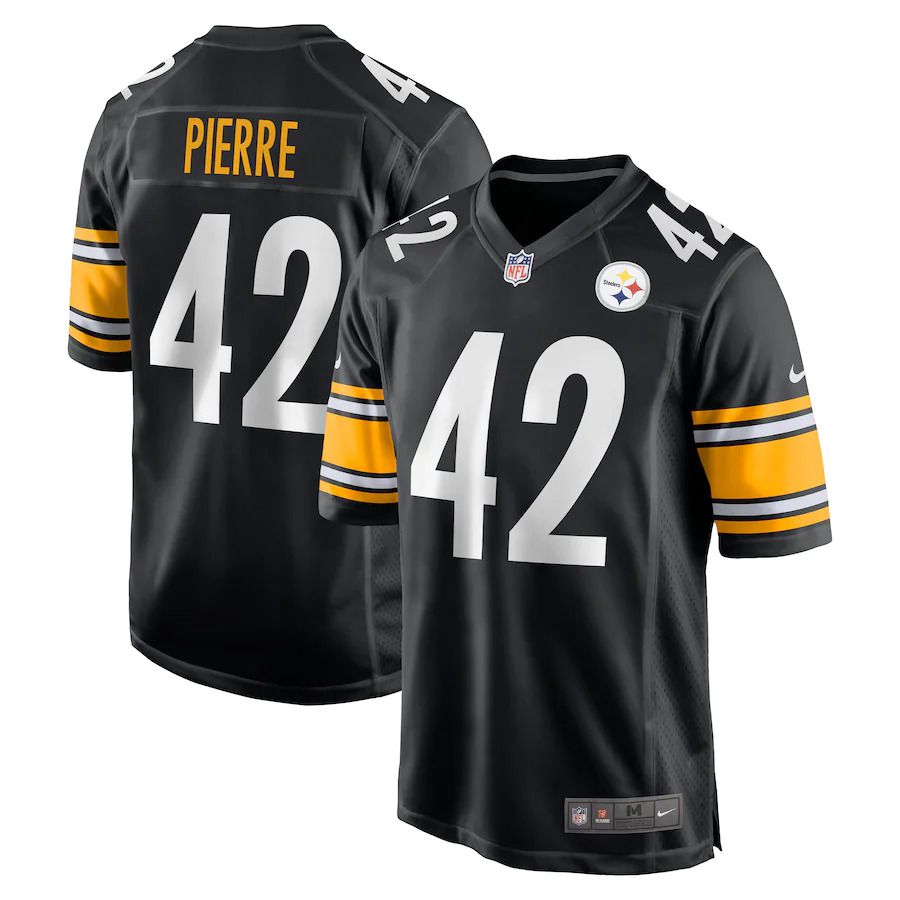 Men Pittsburgh Steelers #42 James Pierre Nike Black Team Game NFL Jersey